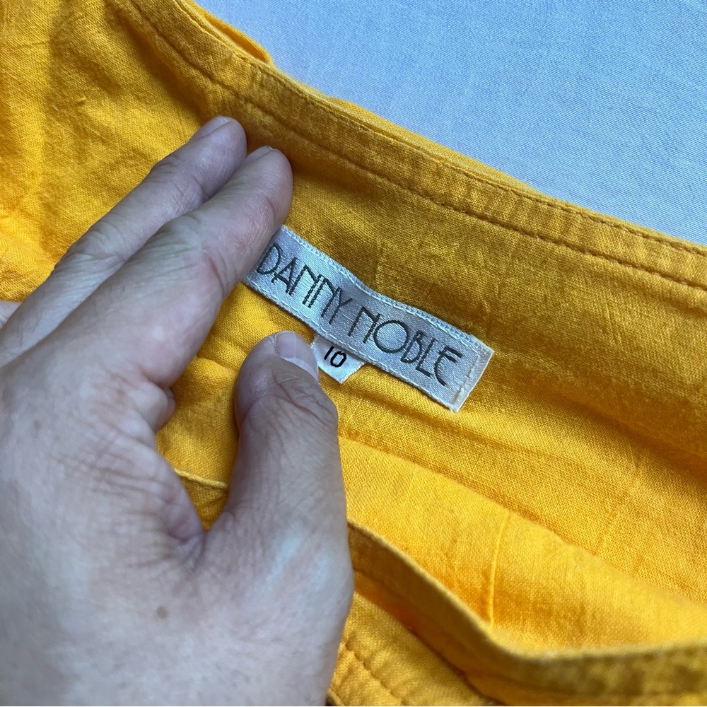 DANNY NOBLE vintage marigold mustard yellow‎ gauze wrap tie belt midi full skirt - Picture 8 of 8